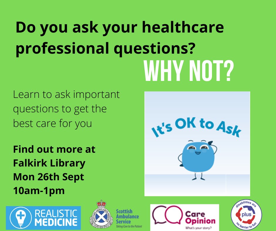NHS Forth Valley Realistic Medicine – It’s Ok to Ask About Your Care ...