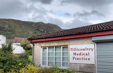 Tillicoultry Medical Practice on a cloudy day