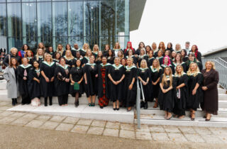 1. Some of the graduating nurses before Friday's ceremony